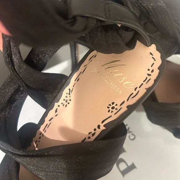 Marchesa Black Strappy Heels - Picture 3 of 4